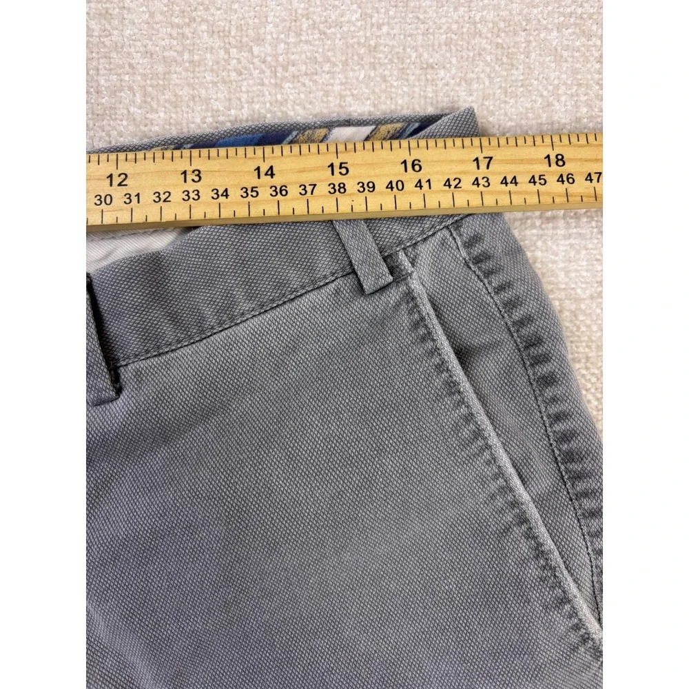 Hiltl Doyle Mens Grey Flat Front Chino Trousers Pants 34x30 Made in Romania
